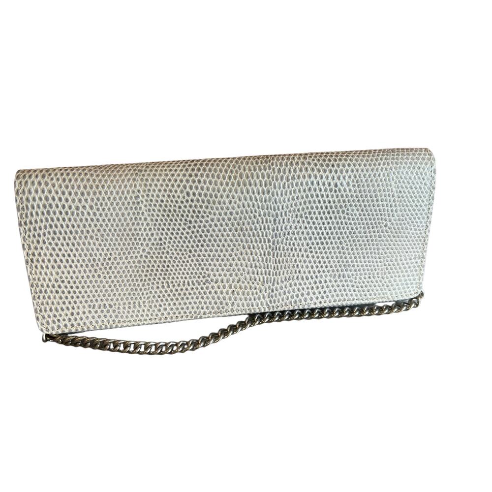 Ann Taylor white python leather shoulder bag chai… - image 1